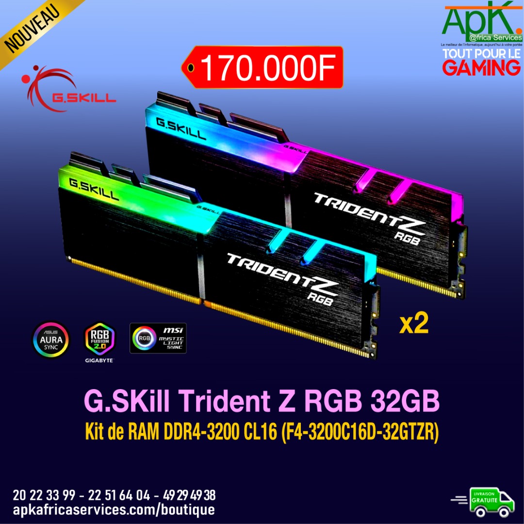 G.Skill Trident Z RGB 32 Go (2x 16 Go) DDR4 3200 MHz CL16